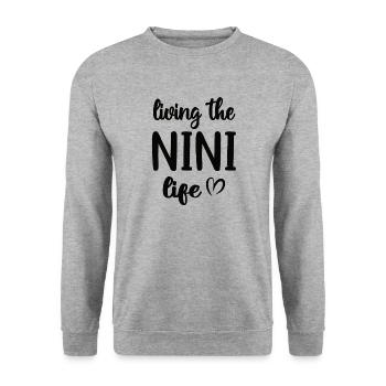 Best Nini Grandma Mother's Day Nini Grandmother - Unisex Sweatshirt - salt & pepper - Front - Alina (178cm) & Michal (187cm)