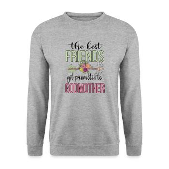 Godmother And Friend Mother's Day GodmotherTaufpatin - Unisex Sweatshirt - salt & pepper - Front - Alina (178cm) & Michal (187cm)