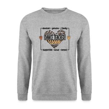 Tanzlehrer Anerkennung Tanzlehrerin Tanzunterricht - Unisex Pullover - Weißgrau meliert - Vorne - Alina (178cm) & Michal (187cm)