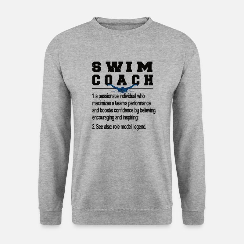 Schwimmtrainer Trainer Von Schwimmer Schwimmcoach - Unisex Pullover - Weißgrau meliert