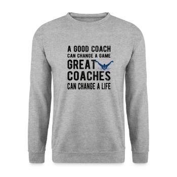 Schwimmtrainer Trainer Von Schwimmer Schwimmcoach - Unisex Pullover - Weißgrau meliert - Vorne - Alina (178cm) & Michal (187cm)