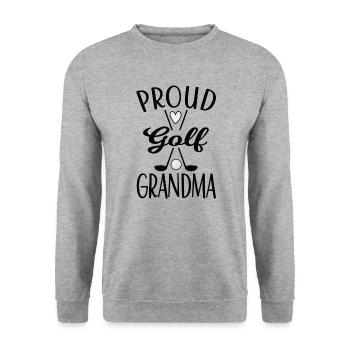 Fière Golfoma Golfoma Golfeuse Grand-mère Golfeuse Grand-mère - Sweat-shirt Unisexe - gris chiné - Devant - Alina (178cm) & Michal (187cm)