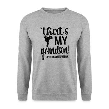 Meilleur cadeau de grand-mère de karaté Fière grand-mère de karaté - Sweat-shirt Unisexe - gris chiné - Devant - Alina (178cm) & Michal (187cm)