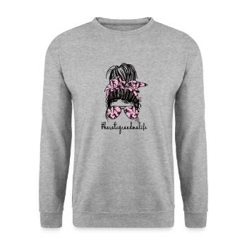 Meilleur cadeau de grand-mère de karaté Fière grand-mère de karaté - Sweat-shirt Unisexe - gris chiné - Devant - Alina (178cm) & Michal (187cm)