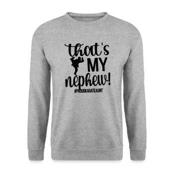Meilleur cadeau de tante de karaté Fière tante de karaté - Sweat-shirt Unisexe - gris chiné - Devant - Alina (178cm) & Michal (187cm)