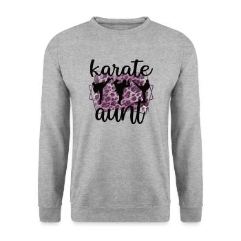 Meilleur cadeau de tante de karaté fière de tante de karaté - Sweat-shirt Unisexe - gris chiné - Devant - Alina (178cm) & Michal (187cm)