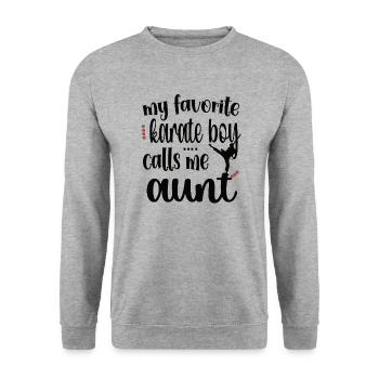 Meilleur cadeau de tante de karaté Tante fière de karaté - Sweat-shirt Unisexe - gris chiné - Devant - Alina (178cm) & Michal (187cm)