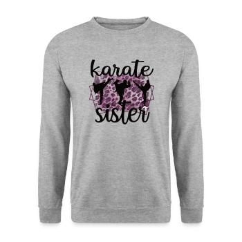 Cadeau de soeur de karaté fier de soeur de karaté - Sweat-shirt Unisexe - gris chiné - Devant - Alina (178cm) & Michal (187cm)