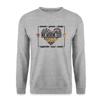 Medical Radiology Technologist Nuclear Medicine - Unisex Sweatshirt - salt & pepper - Front - Alina (178cm) & Michal (187cm)