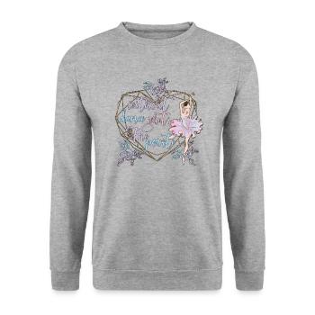 Balletttänzerin Ballerina Balletttanz Tänzerin - Unisex Pullover - Weißgrau meliert - Vorne - Alina (178cm) & Michal (187cm)