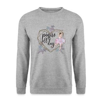 Balletttänzerin Ballerina Balletttanz Tänzerin - Unisex Pullover - Weißgrau meliert - Vorne - Alina (178cm) & Michal (187cm)