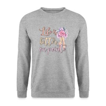danseuse de ballet ballerine ballet danse ballerine - Sweat-shirt Unisexe - gris chiné - Devant - Alina (178cm) & Michal (187cm)