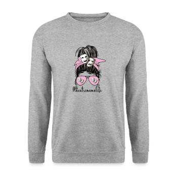 Fière maman de théâtre Acteur de théâtre maman - Sweat-shirt Unisexe - gris chiné - Devant - Alina (178cm) & Michal (187cm)