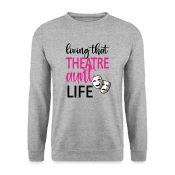 Théâtre Tante Fière Théâtre Acteurs Tante - Sweat-shirt Unisexe - gris chiné - Devant - Alina (178cm) & Michal (187cm)