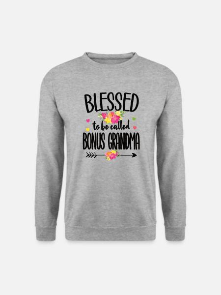 Beste Bonus-Oma Stolze Stiefgroßmutter Geschenk - Unisex Pullover - Weißgrau meliert