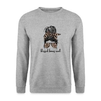 Meilleur bonus Tante Fière Belle-tante Cadeau - Sweat-shirt Unisexe - gris chiné - Devant - Alina (178cm) & Michal (187cm)