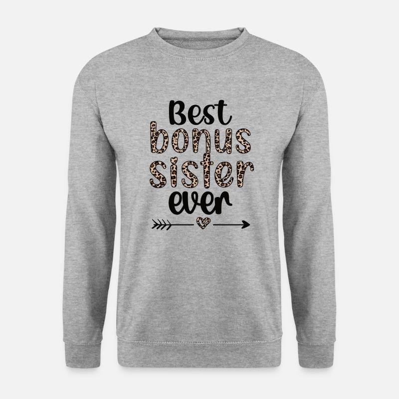 Beste Bonus-Schwester Stolze Stiefschwester - Unisex Pullover - Weißgrau meliert
