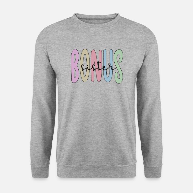 Bonus-Schwester Geschenk Beste Stiefschwester - Unisex Pullover - Weißgrau meliert