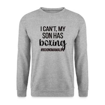 Proud Boxmama Gift Box Mother By Boxer Mama - Unisex Sweatshirt - salt & pepper - Front - Alina (178cm) & Michal (187cm)