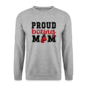 Cadeau de maman de boxe Maman de boxe fière de Boxer Mama - Sweat-shirt Unisexe - gris chiné - Devant - Alina (178cm) & Michal (187cm)
