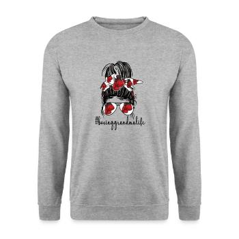 Boxoma fier boxe grand-mère boxeur grand-mère cadeau - Sweat-shirt Unisexe - gris chiné - Devant - Alina (178cm) & Michal (187cm)