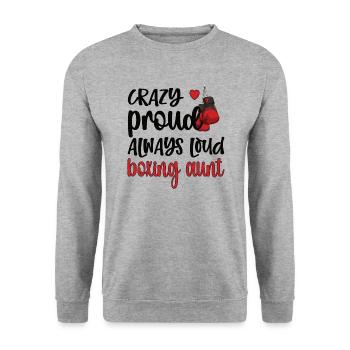 Boxing Aunt Gift Box Aunt By Boxer Proud Aunt - Unisex Sweatshirt - salt & pepper - Front - Alina (178cm) & Michal (187cm)