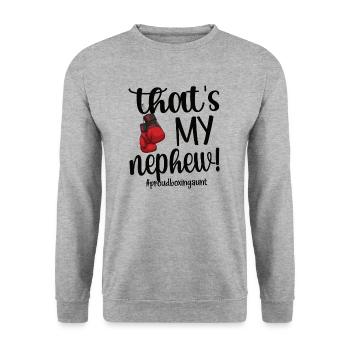 Boxing Aunt Gift Box Aunt By Boxer Proud Aunt - Unisex Sweatshirt - salt & pepper - Front - Alina (178cm) & Michal (187cm)