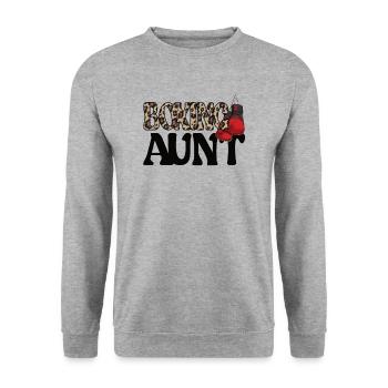 Boxe Tante Fière Boxe Tante Par Boxer Tante Cadeau - Sweat-shirt Unisexe - gris chiné - Devant - Alina (178cm) & Michal (187cm)