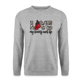 Boxe Tante Fière Boxe Tante Par Boxer Tante Cadeau - Sweat-shirt Unisexe - gris chiné - Devant - Alina (178cm) & Michal (187cm)