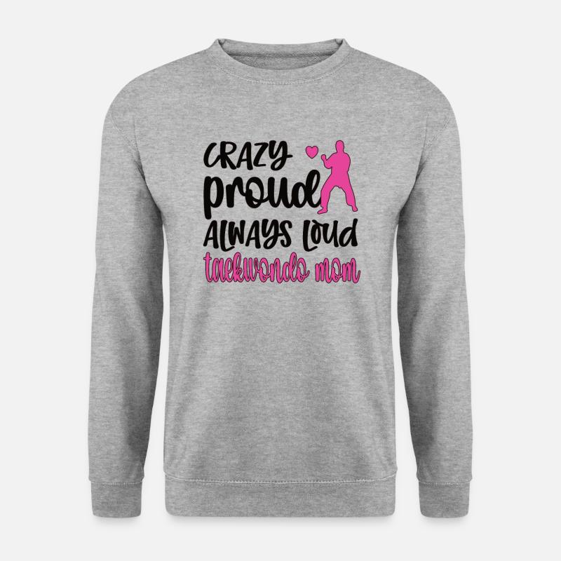 Taekwondo-Mama Taekwondo Mutter Taekwondo Kämpfer - Unisex Pullover - Weißgrau meliert