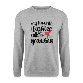 Taekwondo Grand-mère Fière Taekwondo Grand-mère Cadeau - Sweat-shirt Unisexe - gris chiné - Devant - Alina (178cm) & Michal (187cm)