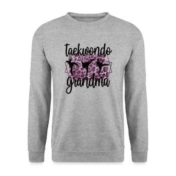 Taekwondo Grand-mère Fière Taekwondo Grand-mère Cadeau - Sweat-shirt Unisexe - gris chiné - Devant - Alina (178cm) & Michal (187cm)