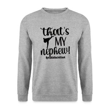 Taekwondo Aunt Proud Taekwondo Aunt Gift - Unisex Sweatshirt - salt & pepper - Front - Alina (178cm) & Michal (187cm)