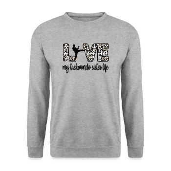 Proud Taekwondo Sister Taekwondo Sister - Unisex Sweatshirt - salt & pepper - Front - Alina (178cm) & Michal (187cm)