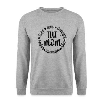 IUI Mama Intrauterine Insemination IUI Mother - Unisex Sweatshirt - salt & pepper - Front - Alina (178cm) & Michal (187cm)