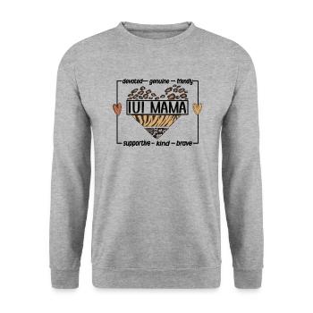 Proud IUI Mama IUI Intrauterine Insemination Mama - Unisex Sweatshirt - salt & pepper - Front - Alina (178cm) & Michal (187cm)