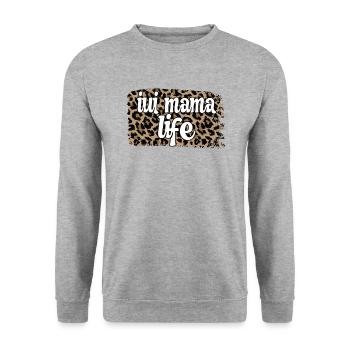 Proud IUI Mama IUI Intrauterine Insemination Mama - Unisex Sweatshirt - salt & pepper - Front - Alina (178cm) & Michal (187cm)