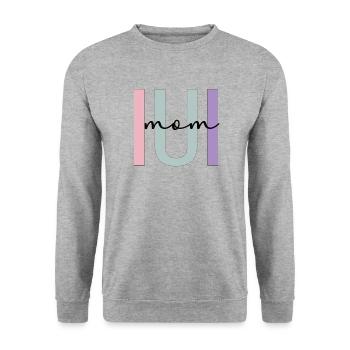 Stolze IUI Mama IUI Intrauterine Insemination Mama - Unisex Pullover - Weißgrau meliert - Vorne - Alina (178cm) & Michal (187cm)