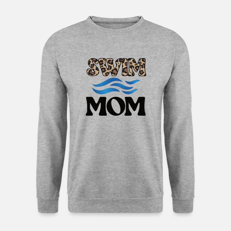 Schwimmmama Mutter Von Schwimmer Schwimm-Mama - Unisex Pullover - Weißgrau meliert