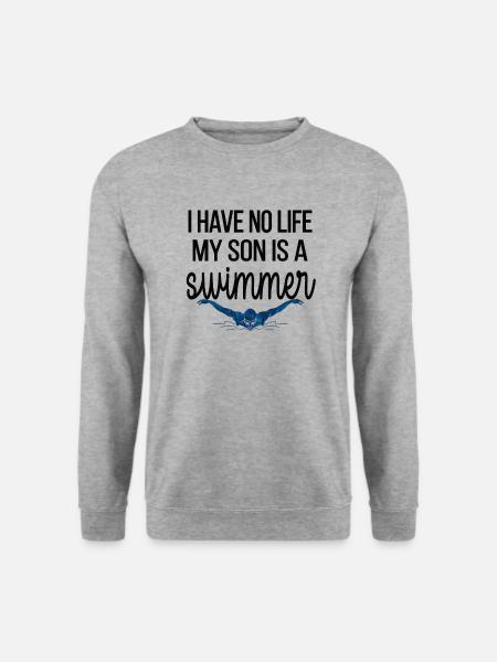 Schwimmmama Mutter Von Schwimmer Schwimm-Mama - Unisex Pullover - Weißgrau meliert