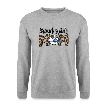 Schwimmmama Mutter Von Schwimmer Schwimm-Mama - Unisex Pullover - Weißgrau meliert - Vorne - Alina (178cm) & Michal (187cm)