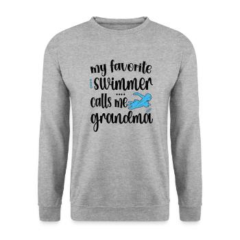 Fière natation Grand-mère Grand-mère Nageuse Grand-mère natation Grand-mère - Sweat-shirt Unisexe - gris chiné - Devant - Alina (178cm) & Michal (187cm)