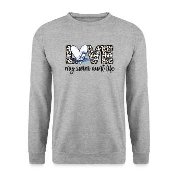 Best Swimming Aunt Aunt Swimmer Swimming Aunt - Unisex Sweatshirt - salt & pepper - Front - Alina (178cm) & Michal (187cm)