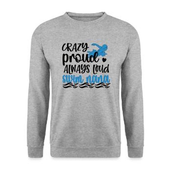 Fière natation Nana Nageuse Nana Grand-mère Cadeau - Sweat-shirt Unisexe - gris chiné - Devant - Alina (178cm) & Michal (187cm)