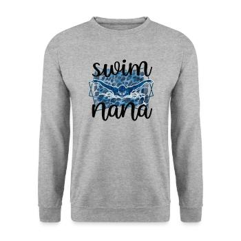 Fière natation Nana Nageuse Nana Grand-mère Cadeau - Sweat-shirt Unisexe - gris chiné - Devant - Alina (178cm) & Michal (187cm)