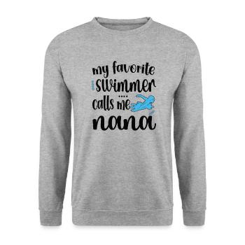 Fière natation Nana Nageuse Nana Grand-mère Cadeau - Sweat-shirt Unisexe - gris chiné - Devant - Alina (178cm) & Michal (187cm)
