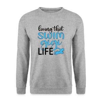 Proud Swimming Gigi Swimmer Gigi Grandma Gift - Unisex Sweatshirt - salt & pepper - Front - Alina (178cm) & Michal (187cm)