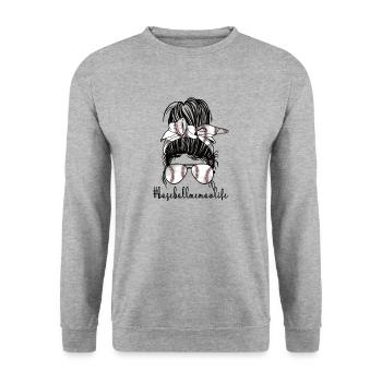 Memaw Grand-mère du joueur de baseball Baseball Memaw - Sweat-shirt Unisexe - gris chiné - Devant - Alina (178cm) & Michal (187cm)