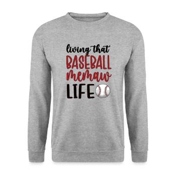 Memaw Grand-mère du joueur de baseball Baseball Memaw - Sweat-shirt Unisexe - gris chiné - Devant - Alina (178cm) & Michal (187cm)