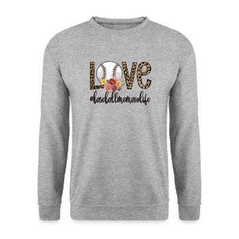 Memaw Grandma Of a Baseball Player Baseball Memaw - Unisex Sweatshirt - salt & pepper - Front - Alina (178cm) & Michal (187cm)
